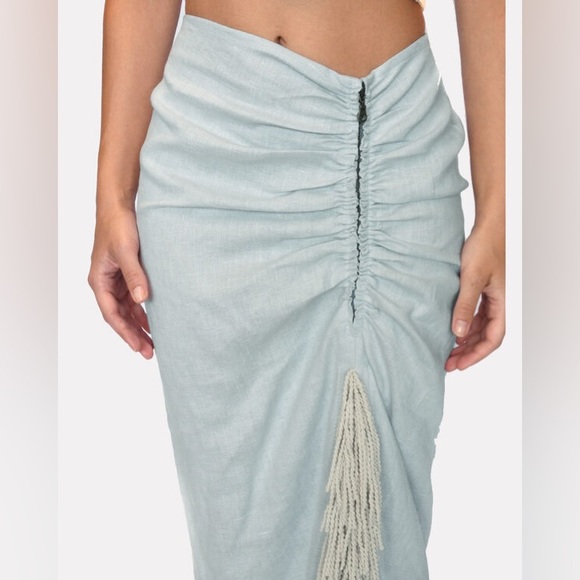 Just BEE Queen Fringe Linen Skirt Size S - Picture 3 of 14